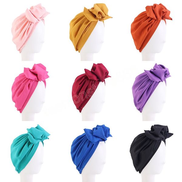 fashion knotted turban cap for women retro flower fold muslim hair cover head wrap solid color beanie hats hajib headscarf, Blue;gray
fashion knotted turban cap for women retro flower fold muslim hair cover head wrap solid color beanie hats hajib headscarf, Blue;gray