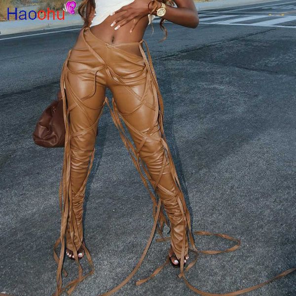 women's leggings haoohu waist design lace up flare pants women high waist bandage leggings club party pu leather tassels pants female t, Black
women's leggings haoohu waist design lace up flare pants women high waist bandage leggings club party pu leather tassels pants female t, Black