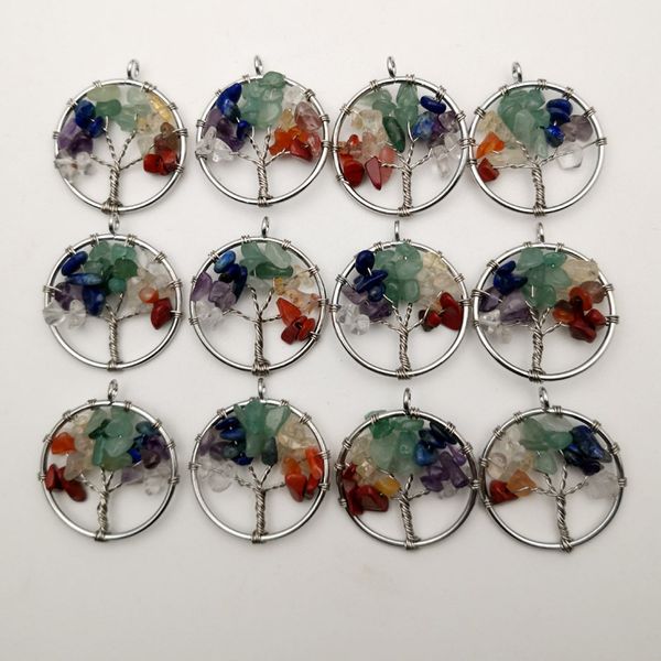 natural gem stone 7 chakra quartz tree of life pendulum pendant for women healing necklaces chakra reiki jewelry bh004, Silver
natural gem stone 7 chakra quartz tree of life pendulum pendant for women healing necklaces chakra reiki jewelry bh004, Silver