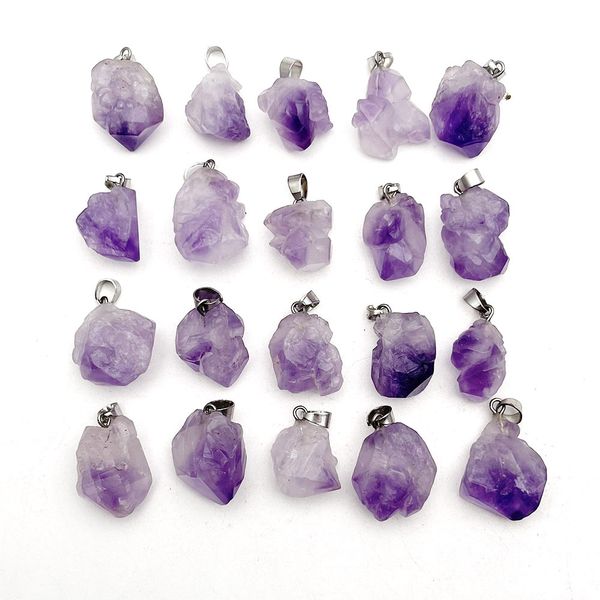 natural amethysts stone pendants for jewelry making charms irregular accessories bh005, Silver
natural amethysts stone pendants for jewelry making charms irregular accessories bh005, Silver
