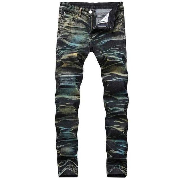 men's jeans mens 3d painted elastic straight brand slim fit designer aurora color scratched pencil biker bleached denim pants streetwea, Blue
men's jeans mens 3d painted elastic straight brand slim fit designer aurora color scratched pencil biker bleached denim pants streetwea, Blue