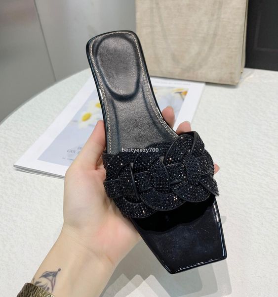 sandal genuine leather slippers rhinestone bling designer shoes woman tribute sandals slides female lady summer flats yslity txe, Black
sandal genuine leather slippers rhinestone bling designer shoes woman tribute sandals slides female lady summer flats yslity txe, Black