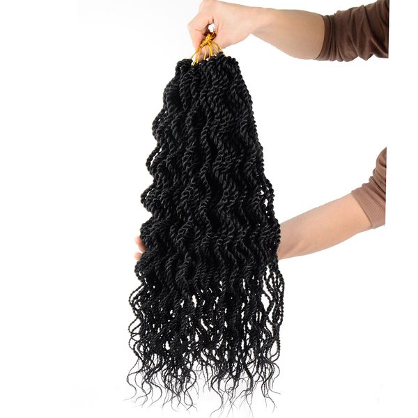 18 inch wavy senegalese twist crochet hair crochet braids senegalese twist hair 15 stands/packsynthetic braiding hair extension ls32, Black
18 inch wavy senegalese twist crochet hair crochet braids senegalese twist hair 15 stands/packsynthetic braiding hair extension ls32, Black