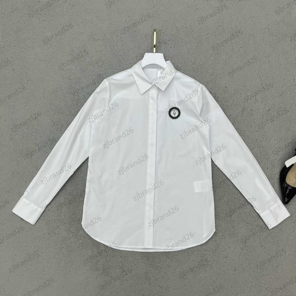 womens blouses metallic logo adorns solid-color lapels shirt single - row button arc garments design basic blouse simple commuting youth sty, White
womens blouses metallic logo adorns solid-color lapels shirt single - row button arc garments design basic blouse simple commuting youth sty, White