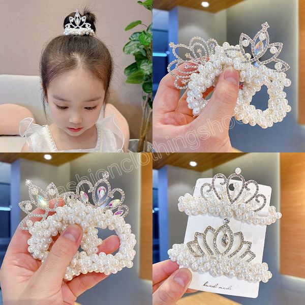 fashion children's pearl crown hairband girl tie hair rubber band princess hair ring children's cute hair accessories gift, Slivery;white
fashion children's pearl crown hairband girl tie hair rubber band princess hair ring children's cute hair accessories gift, Slivery;white