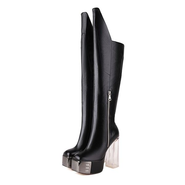 2022 women's boots autumn europe and america new transparent thick high heel waterproof table cover foot large boots red black
2022 women's boots autumn europe and america new transparent thick high heel waterproof table cover foot large boots red black