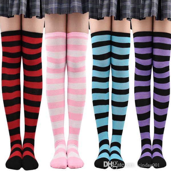 christmas stockings striped kneethigh stocks children stocks halloween cosplay party stockings 40 styles, Black;white