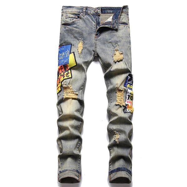 men's ripped patch printing and dyeing jeans vintage blue elastic slim-fit pencil pants ripped hole all-match trousers pantal208r
men's ripped patch printing and dyeing jeans vintage blue elastic slim-fit pencil pants ripped hole all-match trousers pantal208r