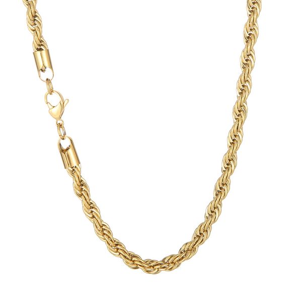 5pcs punk gold-plated rope twist chain necklaces for men women stainless steel fashion jewelry 4mm 22'' in bulk halloween gifts, Silver
5pcs punk gold-plated rope twist chain necklaces for men women stainless steel fashion jewelry 4mm 22'' in bulk halloween gifts, Silver