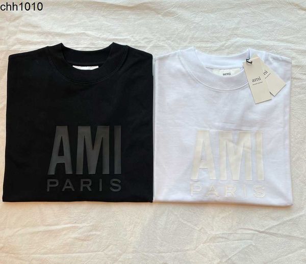 designer classic amis large letter printing men's and women's same style 5-point sleeve off shoulder short sleeve t-shirt, White;black
designer classic amis large letter printing men's and women's same style 5-point sleeve off shoulder short sleeve t-shirt, White;black