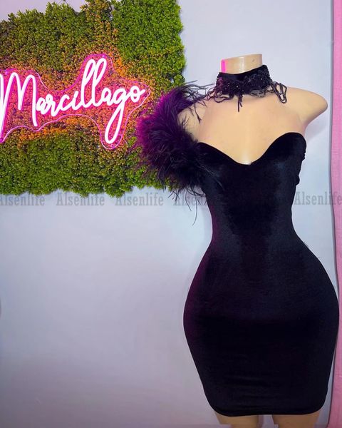 elegant black mermaid evening dresses velevt high neck prom reception gowns short formal party dress robes de soiree
elegant black mermaid evening dresses velevt high neck prom reception gowns short formal party dress robes de soiree