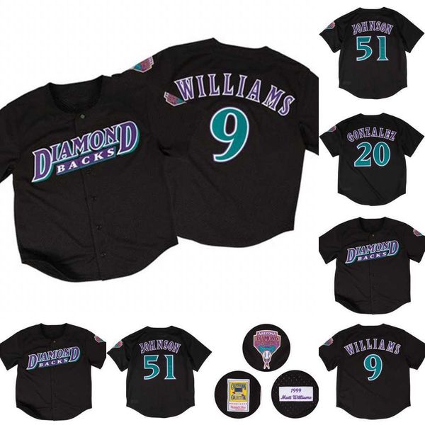 51 randy johnson 1999 arizona 9 matt williams 20 luis gonzalez black baseball jerseys all stitched
51 randy johnson 1999 arizona 9 matt williams 20 luis gonzalez black baseball jerseys all stitched