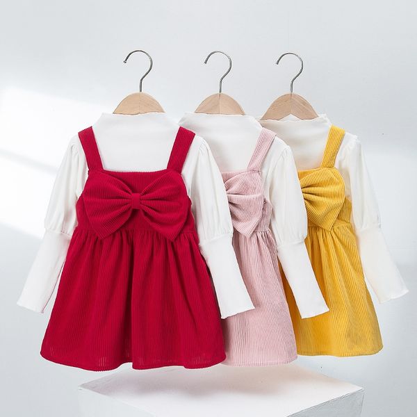 kids clothing set girls children solid dress autumn winter fashion girl bowknot suspenders skirt sets 2594 y2, White
kids clothing set girls children solid dress autumn winter fashion girl bowknot suspenders skirt sets 2594 y2, White