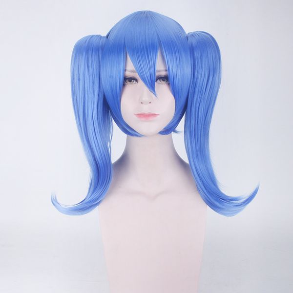fashion blue double pony tail clip long long straight hair cosplay wig, Black
fashion blue double pony tail clip long long straight hair cosplay wig, Black
