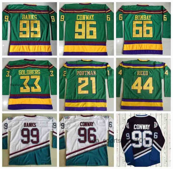 fans tees movie mighty green ducks hockey jerseys 96 charlie conway 99 adam banks 66 gordon bombay 44 fulton reed 33 greg goldberg 21 dean, Black
fans tees movie mighty green ducks hockey jerseys 96 charlie conway 99 adam banks 66 gordon bombay 44 fulton reed 33 greg goldberg 21 dean, Black