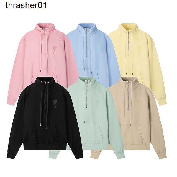 men's hoodies designer sweatshirts amis sweater men women new product winter embroidered love zipper stand collar pullover hoodie, Black
men's hoodies designer sweatshirts amis sweater men women new product winter embroidered love zipper stand collar pullover hoodie, Black