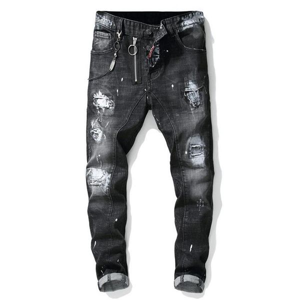 unique men painted rips jeans stretch black fashion designer slim fit washed motocycle denim pants panelled hip hoptrousers 1012245e, Blue
unique men painted rips jeans stretch black fashion designer slim fit washed motocycle denim pants panelled hip hoptrousers 1012245e, Blue
