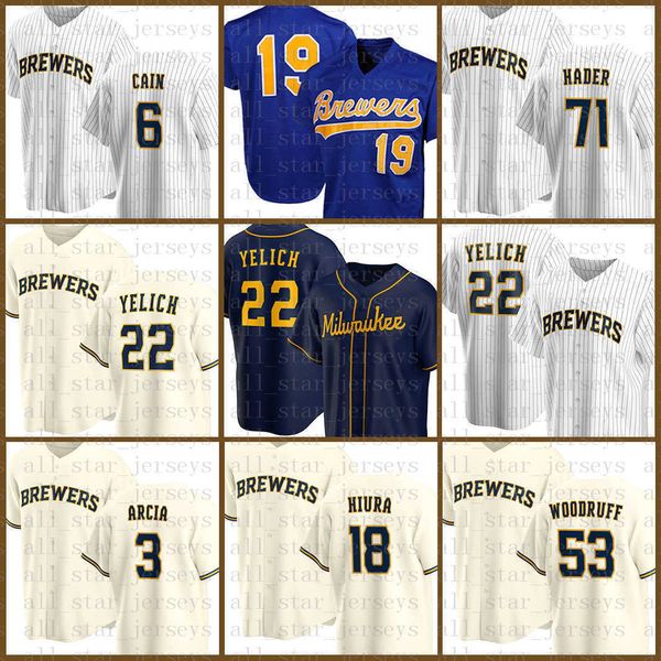 22 christian yelich milwaukee custom brewers baseball jersey robin yount lorenzo cain orlando arcia keston hiura josh hader woodruff beige, Blue;black
22 christian yelich milwaukee custom brewers baseball jersey robin yount lorenzo cain orlando arcia keston hiura josh hader woodruff beige, Blue;black