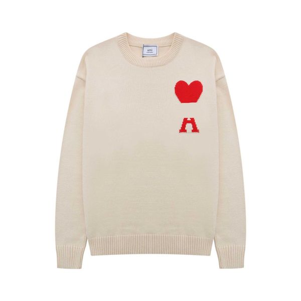 men's sweaters designer amis love classic jacquard embroidery round neck loose knit men women rs fashion 2e8i, White;black
men's sweaters designer amis love classic jacquard embroidery round neck loose knit men women rs fashion 2e8i, White;black