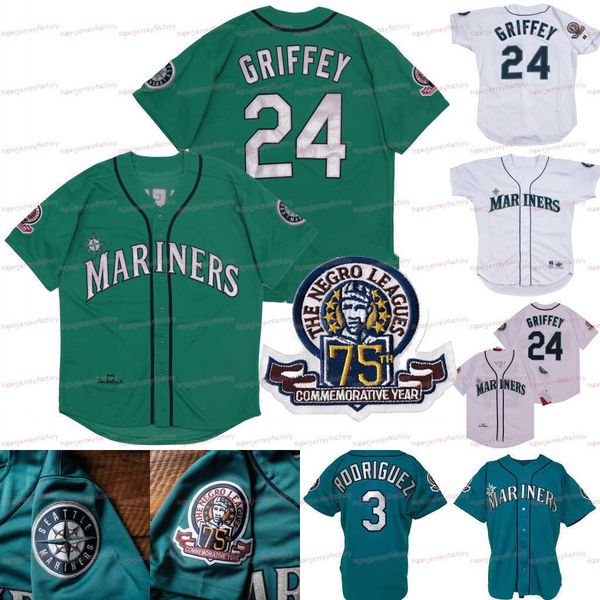 24 ken griffey jr. 1995 75th 3 alex rodriguez stitched white green in stock baseball jerseys, Black
24 ken griffey jr. 1995 75th 3 alex rodriguez stitched white green in stock baseball jerseys, Black