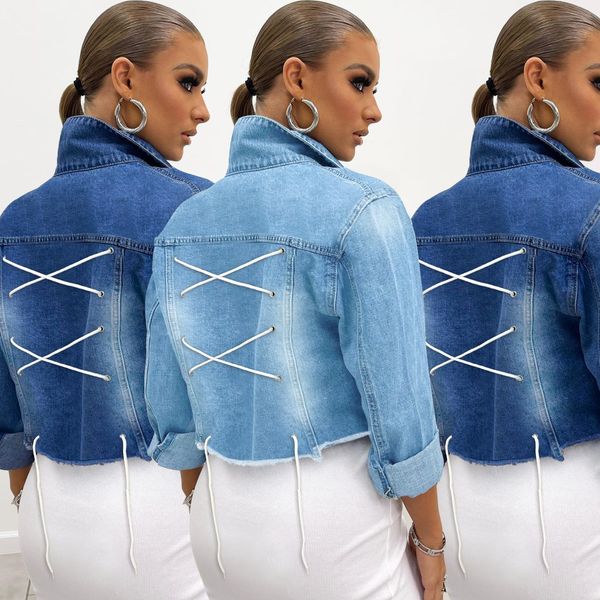 qnpqyx new women cropped jeans jacket denim bandage short coats autumn winter vintage casual jackets woman streetwear button coats, Black;brown
qnpqyx new women cropped jeans jacket denim bandage short coats autumn winter vintage casual jackets woman streetwear button coats, Black;brown