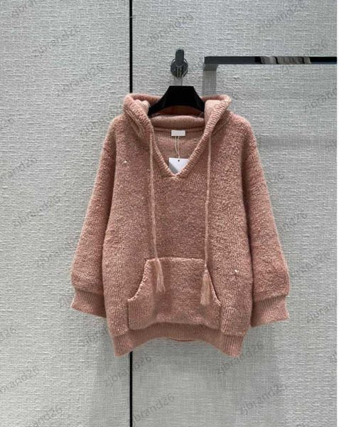 women sweater blended fabric knitted hooded sweaters v-neck drawstring large pocket thickened pullover knitwear cute girl style warm womens, White;black
women sweater blended fabric knitted hooded sweaters v-neck drawstring large pocket thickened pullover knitwear cute girl style warm womens, White;black
