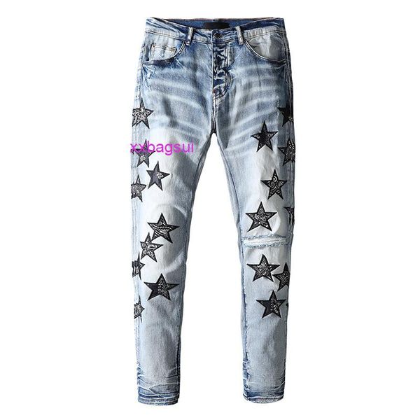 designer amirs jeans for mens off high street brand washed blue cashew nut flower five pointed star embroidery patch cloth hole slim fitting
designer amirs jeans for mens off high street brand washed blue cashew nut flower five pointed star embroidery patch cloth hole slim fitting