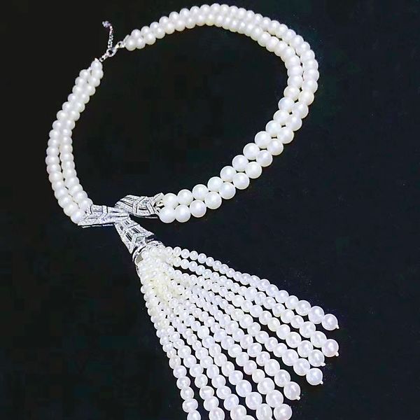 jewelry designer women's necklace natural pearl necklace european and american luxury fashion medium long sweater chain gift 18k, Silver
jewelry designer women's necklace natural pearl necklace european and american luxury fashion medium long sweater chain gift 18k, Silver