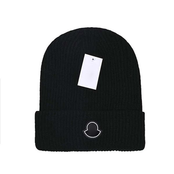 

Knitted Hat Black Mark Beanie Cap Designer Skull Caps for Man Woman Winter Hats 8 Color, C1