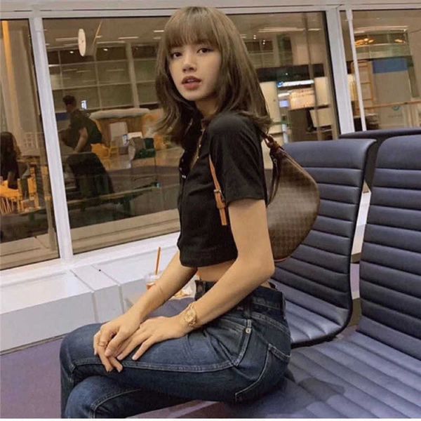 bag girl spring and summer new style old flower crescent li qin same one shoulder underarm