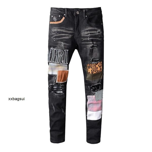 designer jeans european and american street trend high street style amirs black creative patch hole elastic slim fitting small leg jeans men, Blue
designer jeans european and american street trend high street style amirs black creative patch hole elastic slim fitting small leg jeans men, Blue