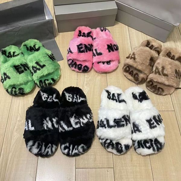 2022 designer womens wool fluffy slides slippers luxury designers winter fur fluffy furry warm letters sandals thick sole thermal open toed, Black
2022 designer womens wool fluffy slides slippers luxury designers winter fur fluffy furry warm letters sandals thick sole thermal open toed, Black