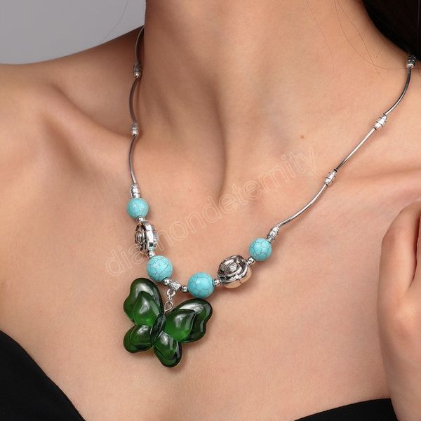 bohemian vintage natural stone resin butterfly pendant necklace for women fashion silver color short collar necklace gift
bohemian vintage natural stone resin butterfly pendant necklace for women fashion silver color short collar necklace gift