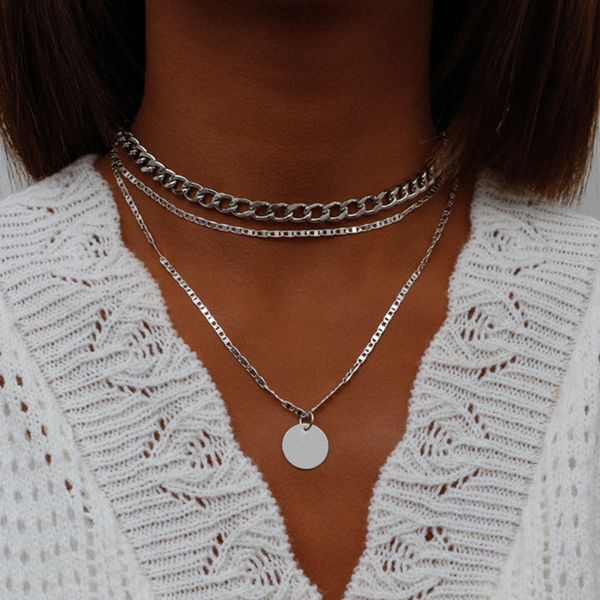 metal silver color chain necklace fashion trendy women simple geometric round pendant necklace jewelry
metal silver color chain necklace fashion trendy women simple geometric round pendant necklace jewelry