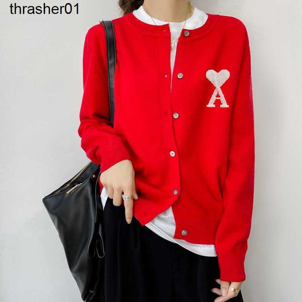 women's sweaters designer autumn knitting amis cardigan women's round neck sweater upper heart i jacket short pure color loose swe, White;black
women's sweaters designer autumn knitting amis cardigan women's round neck sweater upper heart i jacket short pure color loose swe, White;black