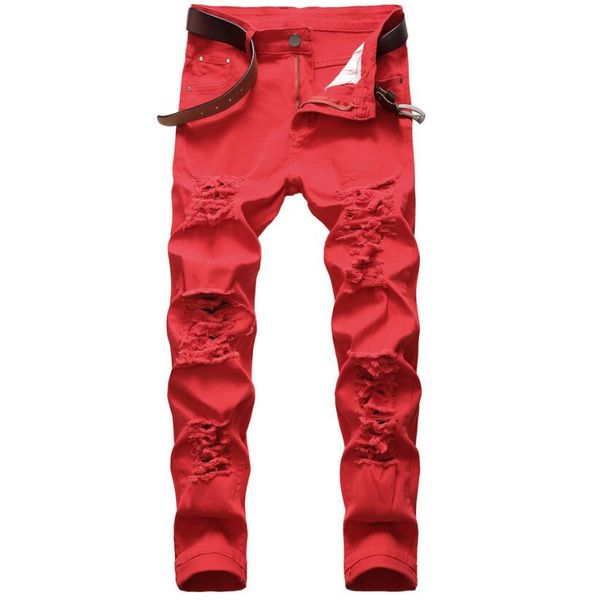 men's jeans denim slim pants mens trousers zipper red hole pencil jean for man straight full length ns4my99jeans, Blue
men's jeans denim slim pants mens trousers zipper red hole pencil jean for man straight full length ns4my99jeans, Blue