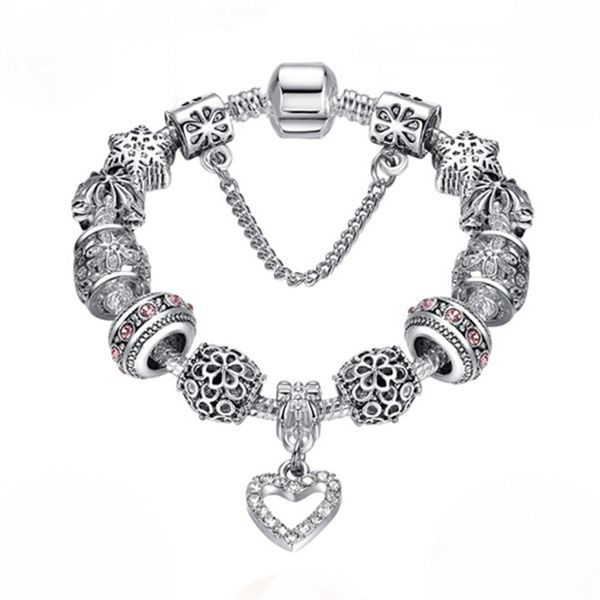 charm bracelets in southeast asia europe and america women's fashion heart diamond diy alloy antique silver plated handwear ac357, Golden;silver
charm bracelets in southeast asia europe and america women's fashion heart diamond diy alloy antique silver plated handwear ac357, Golden;silver