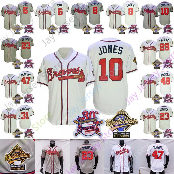 1995 ws vintage jersey bobby cox javy lopez chipper jones david justice john smoltz greg 31 maddux 30th anniversary patch grey white, Black
1995 ws vintage jersey bobby cox javy lopez chipper jones david justice john smoltz greg 31 maddux 30th anniversary patch grey white, Black