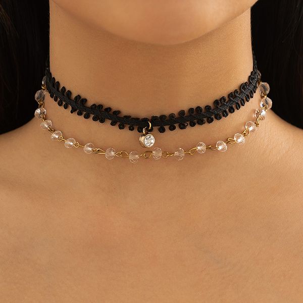 black rope chain with crystal short choker necklace for women trendy layered chain collar fashion jewelry accessories gifts, Golden;silver
black rope chain with crystal short choker necklace for women trendy layered chain collar fashion jewelry accessories gifts, Golden;silver
