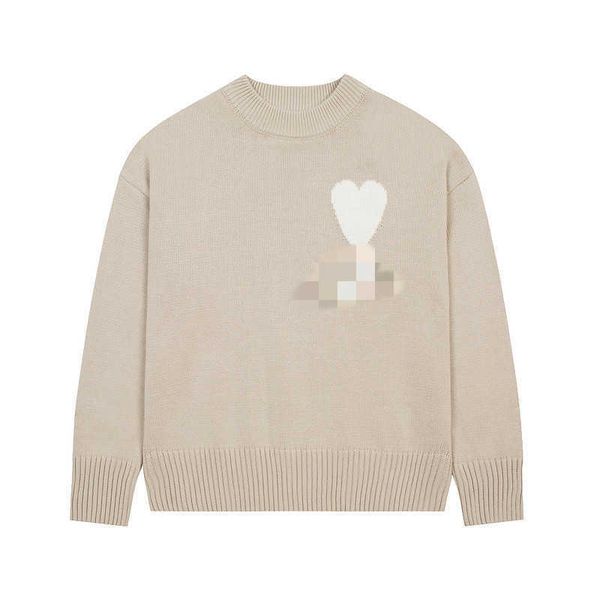 men's sweaters designer winter amis macaron crew neck letter love jacquard couple wool blended peach heart for men and women u524, White;black
men's sweaters designer winter amis macaron crew neck letter love jacquard couple wool blended peach heart for men and women u524, White;black