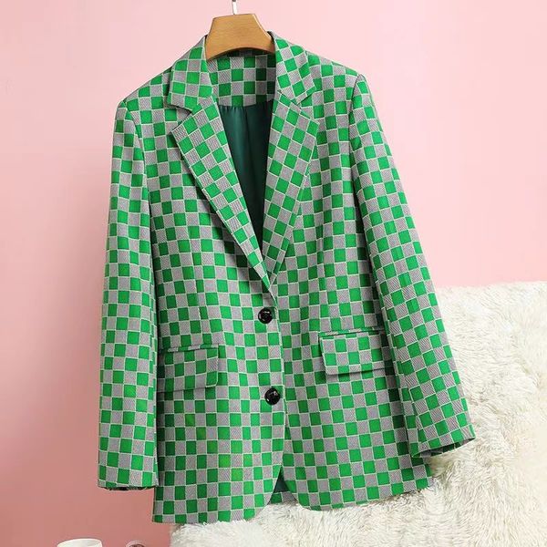 women suit designer clothes blazer checkerboard grid series spring new released e8jbid, White;black
women suit designer clothes blazer checkerboard grid series spring new released e8jbid, White;black