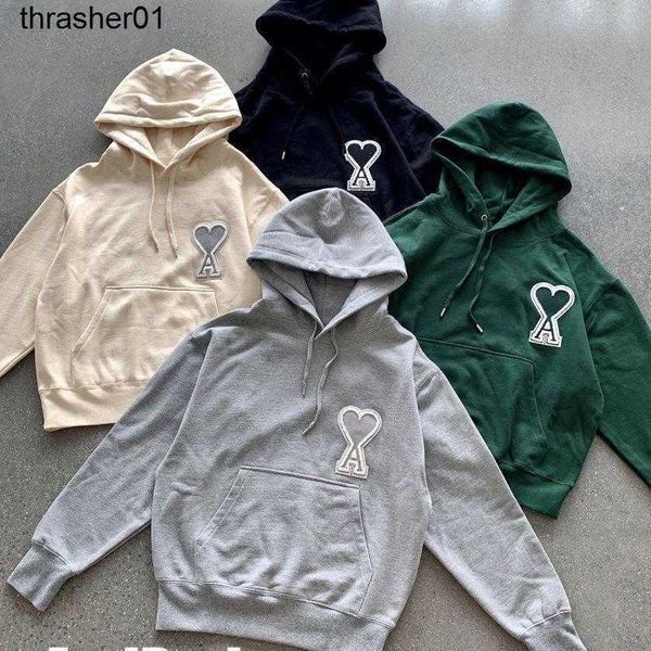 men's hoodies designer sweatshirts amis hooded sweater love badge applique peach embroidery large shoulder couple jumper hoodie, Black
men's hoodies designer sweatshirts amis hooded sweater love badge applique peach embroidery large shoulder couple jumper hoodie, Black