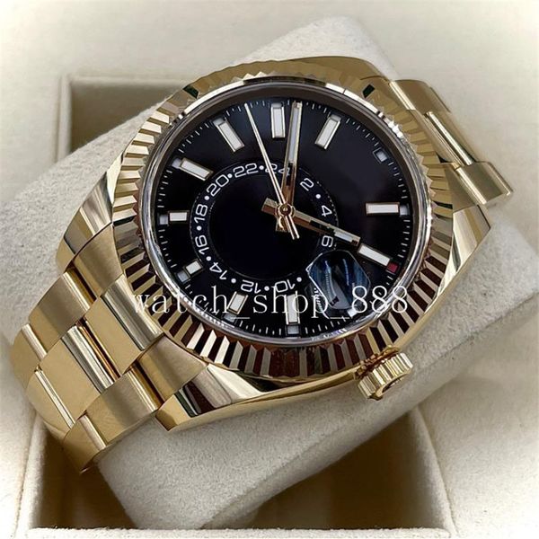 wristwatche mens watch cal.9001 movement 42mm sky-dweller 326934-0003 blue dial annual calendar gmt world time mechanical automatic men', Slivery;brown
wristwatche mens watch cal.9001 movement 42mm sky-dweller 326934-0003 blue dial annual calendar gmt world time mechanical automatic men', Slivery;brown
