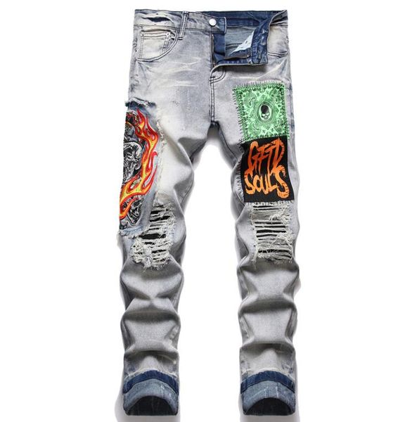 european jeans hombre letter flame embroidery men patchwork ripped jeans trend brand motorcycle pants mens skinny sz3bp360jeans, Blue
european jeans hombre letter flame embroidery men patchwork ripped jeans trend brand motorcycle pants mens skinny sz3bp360jeans, Blue