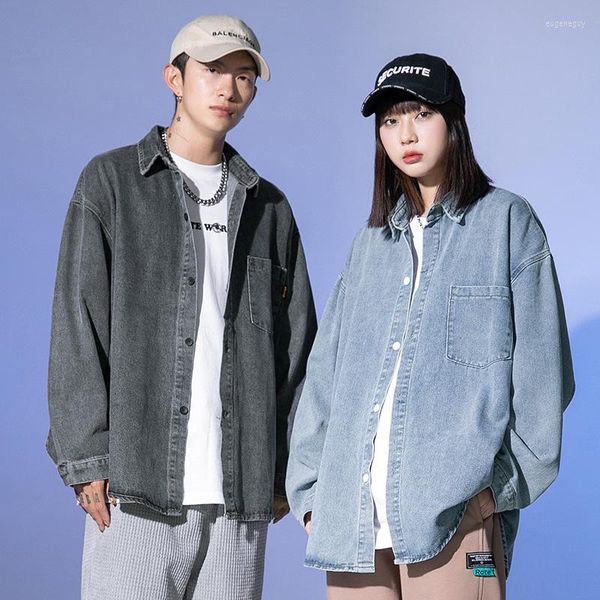 casual camisas para hombre street fashion denim long-sleeved shirt male loose harajuku men's couple jacket oversized, White;black
casual camisas para hombre street fashion denim long-sleeved shirt male loose harajuku men's couple jacket oversized, White;black