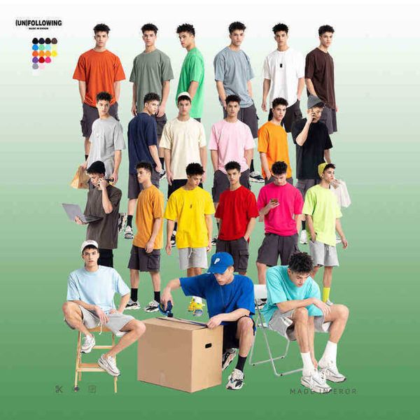 american high street solid color loose shoulder pure cotton round neck t-shirt spring and summer new short sve tee, White;black
american high street solid color loose shoulder pure cotton round neck t-shirt spring and summer new short sve tee, White;black