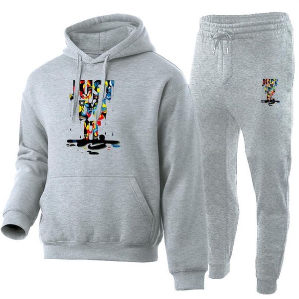 tracksuit men 2 pieces sets 2020 brand autumn winter hooded sweatshirt drawstring pants male stripe patchwork hoodies266t, Gray
tracksuit men 2 pieces sets 2020 brand autumn winter hooded sweatshirt drawstring pants male stripe patchwork hoodies266t, Gray