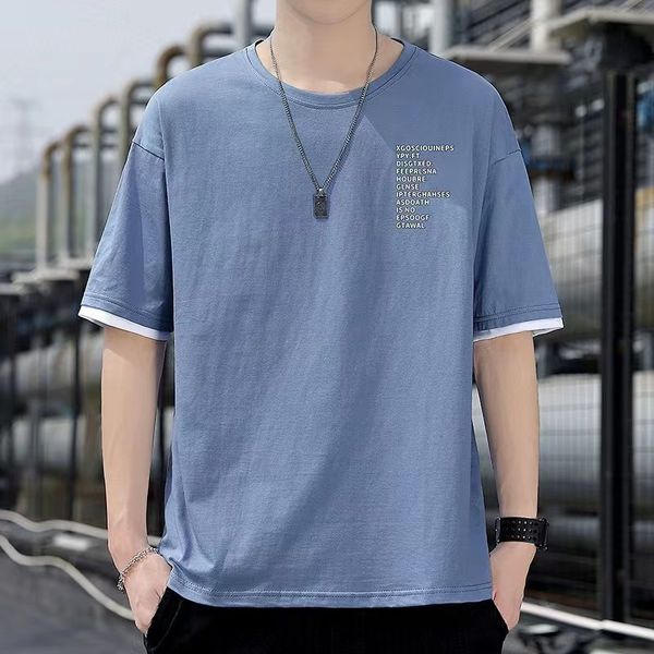 three men's t-shirts false two seeve shirt letter print round neck short sleeve casual t-shirt 100% cotton men's top, White;black
three men's t-shirts false two seeve shirt letter print round neck short sleeve casual t-shirt 100% cotton men's top, White;black