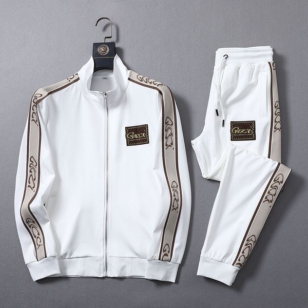 men women tracksuits two pieces set jacket pants with letters and strips printed tqtz, Gray
men women tracksuits two pieces set jacket pants with letters and strips printed tqtz, Gray