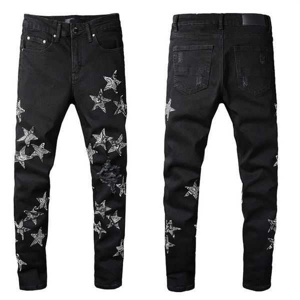 mens jeans fashion pentagram patch black jeans slim pants casual trousers big size 29-402916, Blue
mens jeans fashion pentagram patch black jeans slim pants casual trousers big size 29-402916, Blue